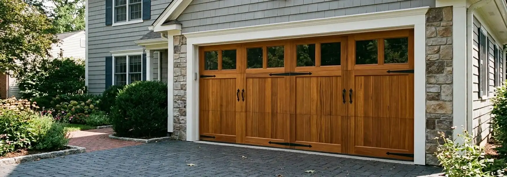 Carriage house style garage door on a traditional home