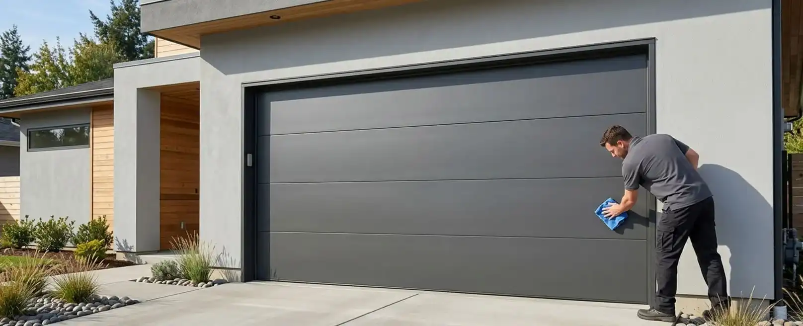 Completed garage door installation — clean, tested, and ready to use