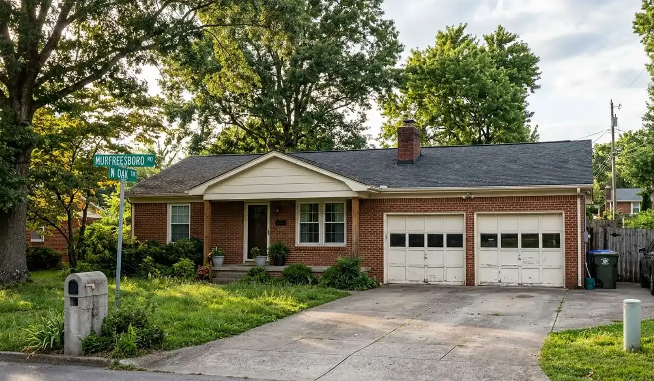 Established La Vergne home near Murfreesboro Road with older garage door system