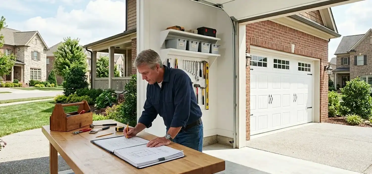 Franklin Tennessee residential home with a clean garage door reflecting the HOA standards of Williamson County neighborhoods like Westhaven and Berry Farms