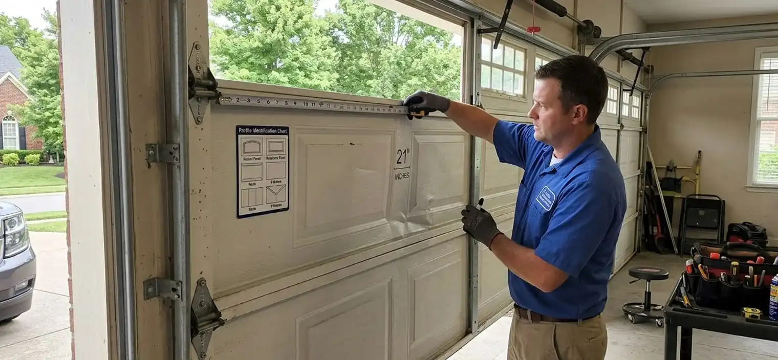 Insulated garage door panel matched correctly to prevent air gaps and uneven surface on an attached Franklin Tennessee garage