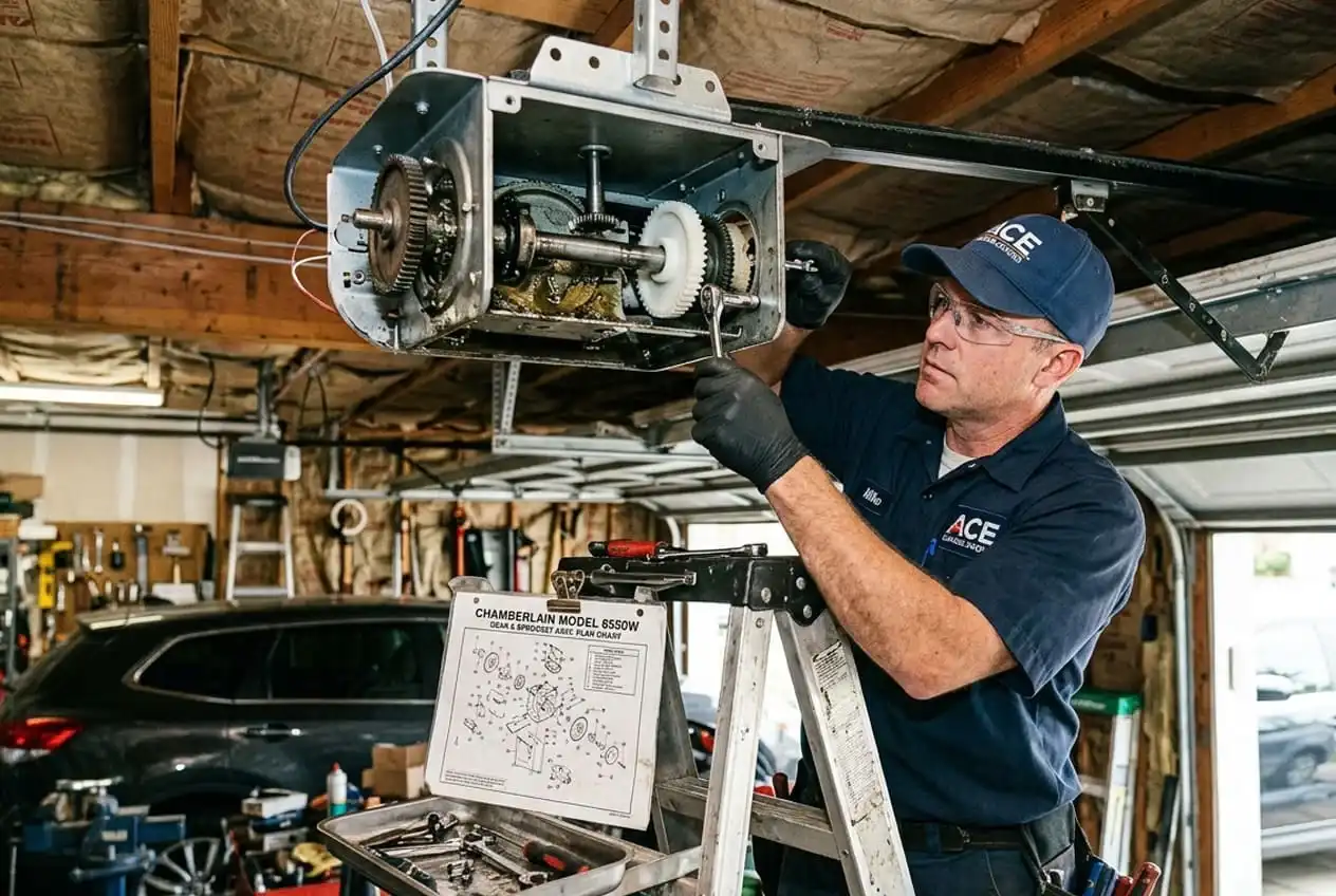 Gear and sprocket replacement garage door opener