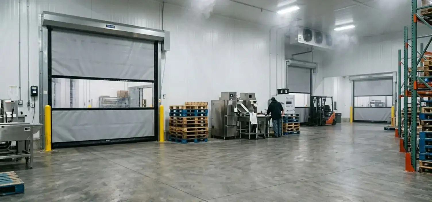 High speed roll-up door for a cold storage or food production facility in Franklin Tennessee