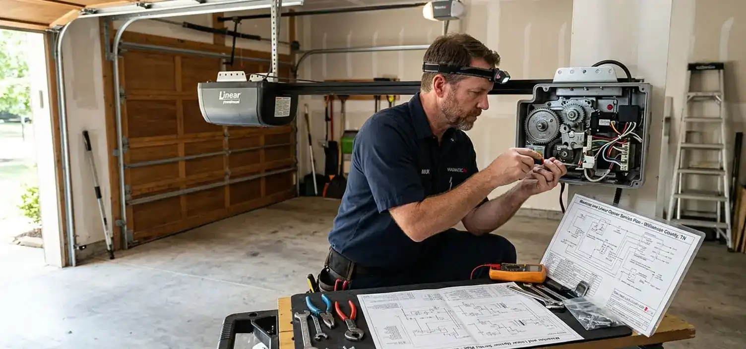 Linear and Marantec garage door opener service for less common units in Williamson County Tennessee