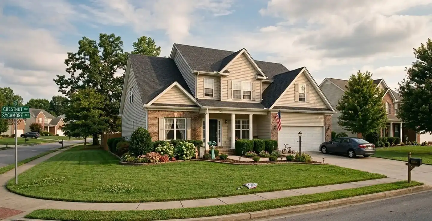 Smyrna Tennessee residential subdivision home — typical Rutherford County property we service