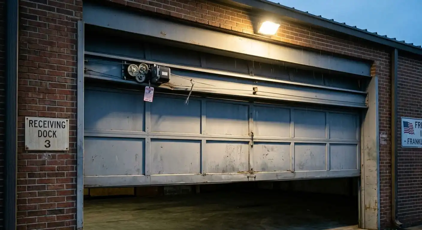 Warehouse garage door stuck at a Franklin, Tennessee facility