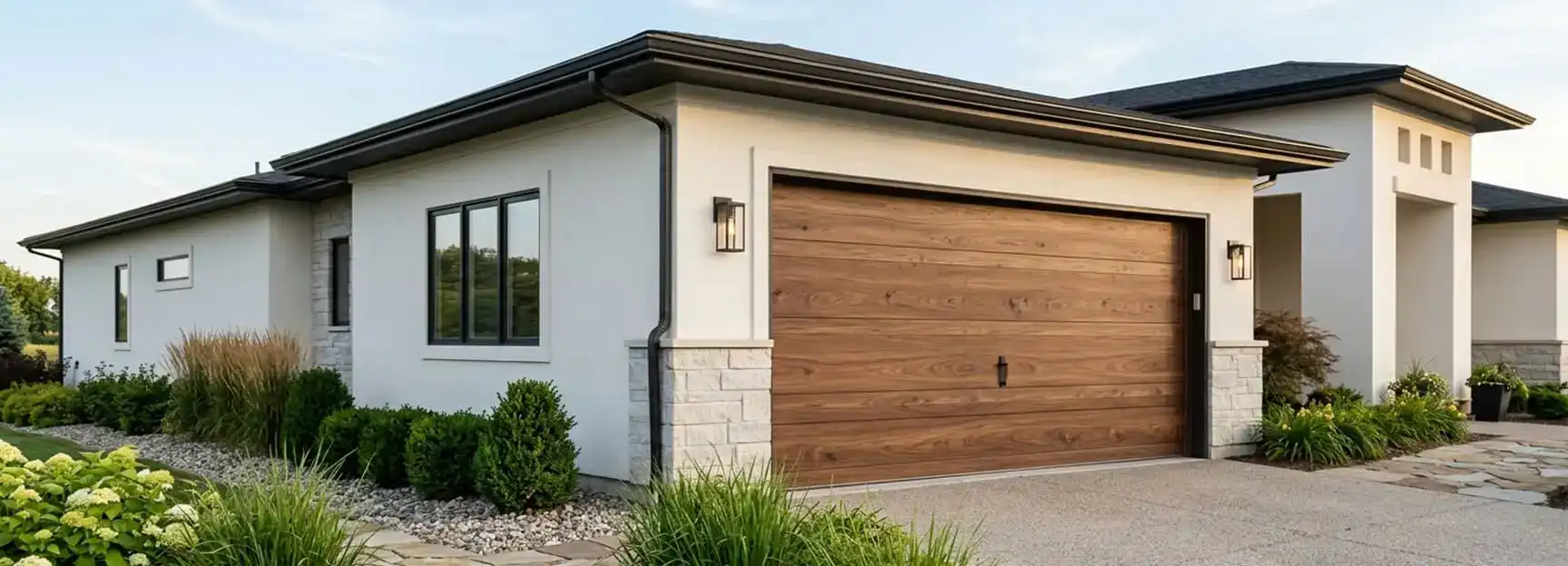 Wood composite garage door — the look of wood without the maintenance