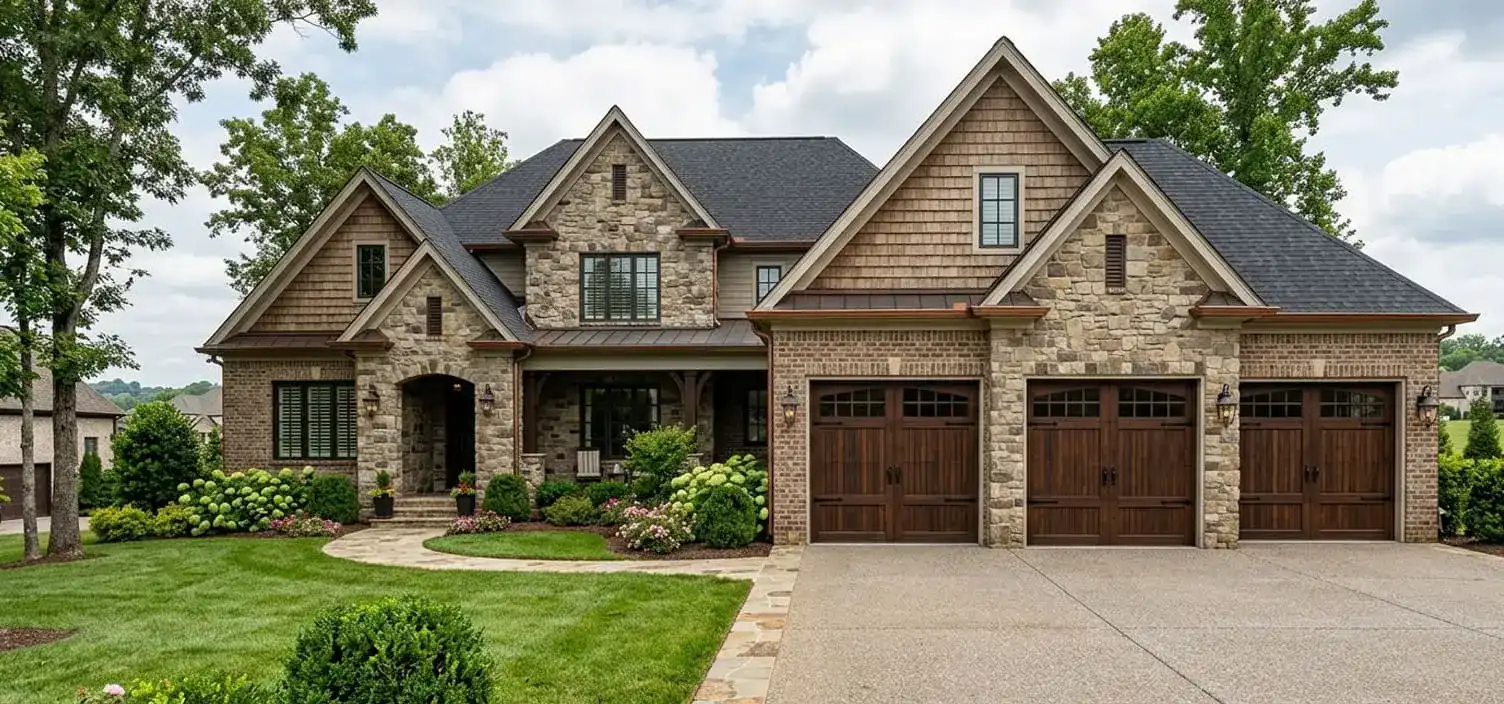 Premium Brentwood Tennessee Williamson County residential home with carriage house garage door