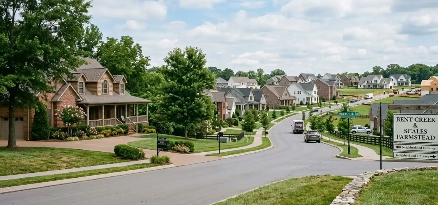 Nolensville Tennessee Williamson County residential home representing the diverse housing stock from established properties to new Bent Creek and Scales Farmstead subdivisions