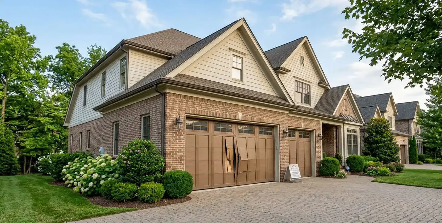 Established Franklin Tennessee subdivision home with aging garage door hardware approaching end of service life