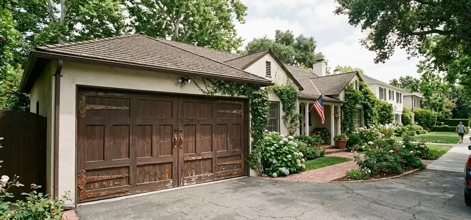 Established Brentwood neighbourhood home with aging garage door hardware