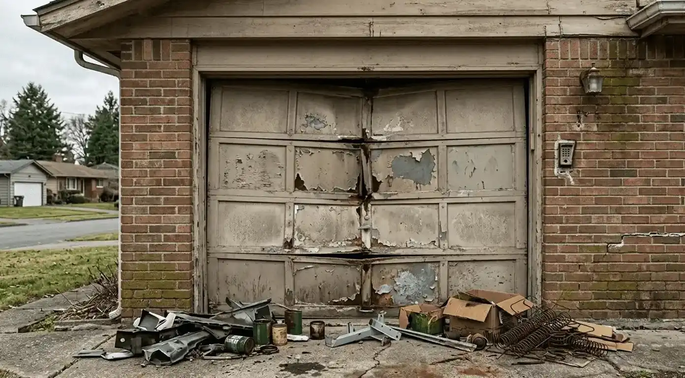 residential garage door before replacement murfreesboro tn