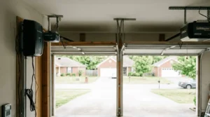 Chamberlain vs LiftMaster Smyrna TN comparison showing two garage door openers installed to evaluate performance, features, and reliability.
