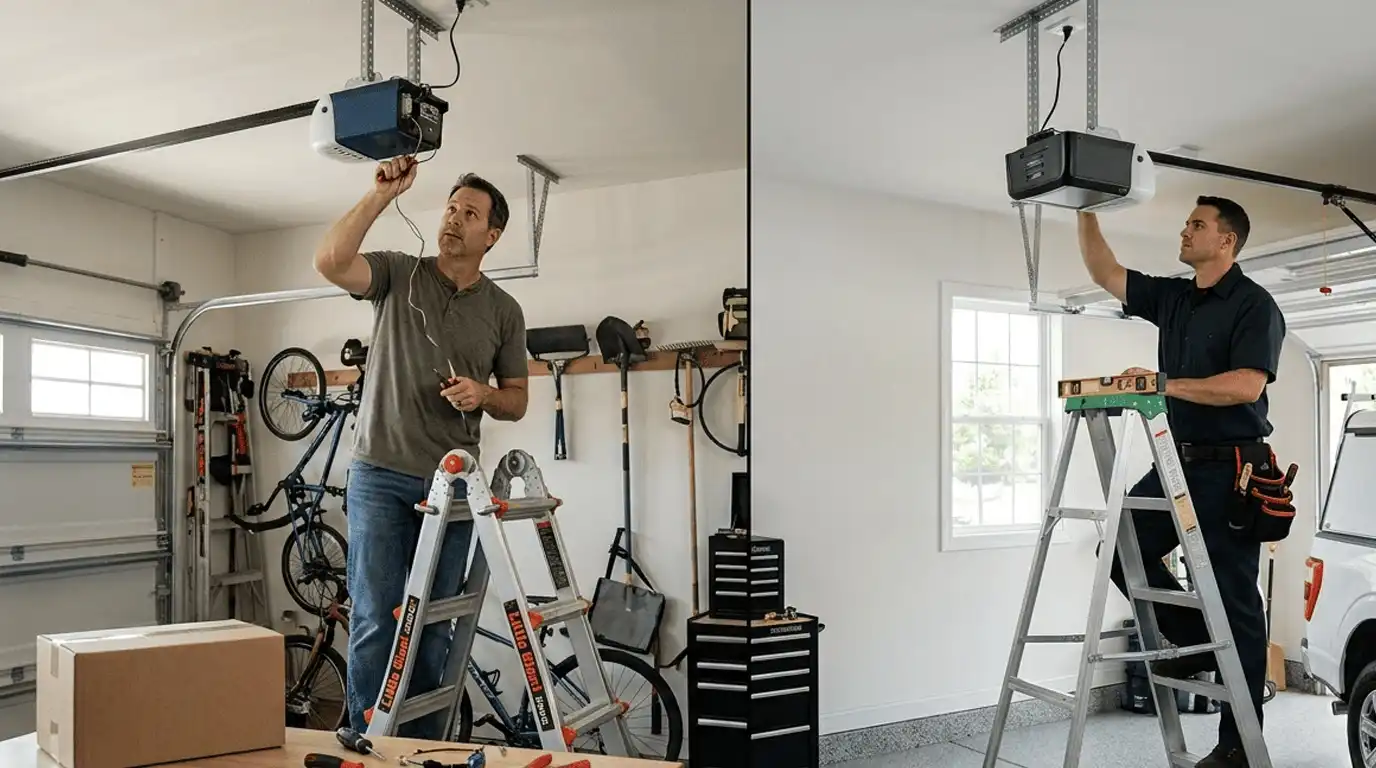 Cost Difference What Smyrna Homeowners Actually Pay comparing two garage door opener installations to help homeowners evaluate pricing, features, and overall value.