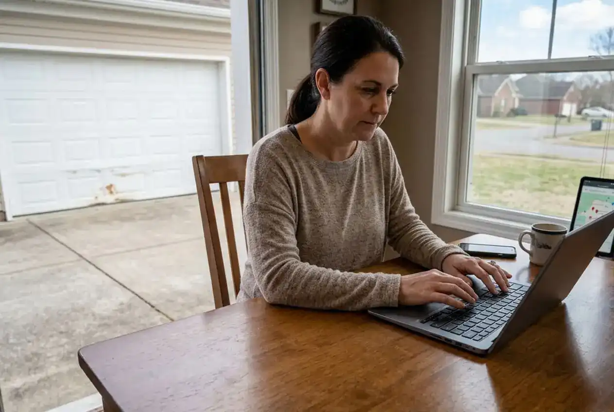 Murfreesboro homeowner researching why garage door spring repair quotes vary so much between companies on her laptop