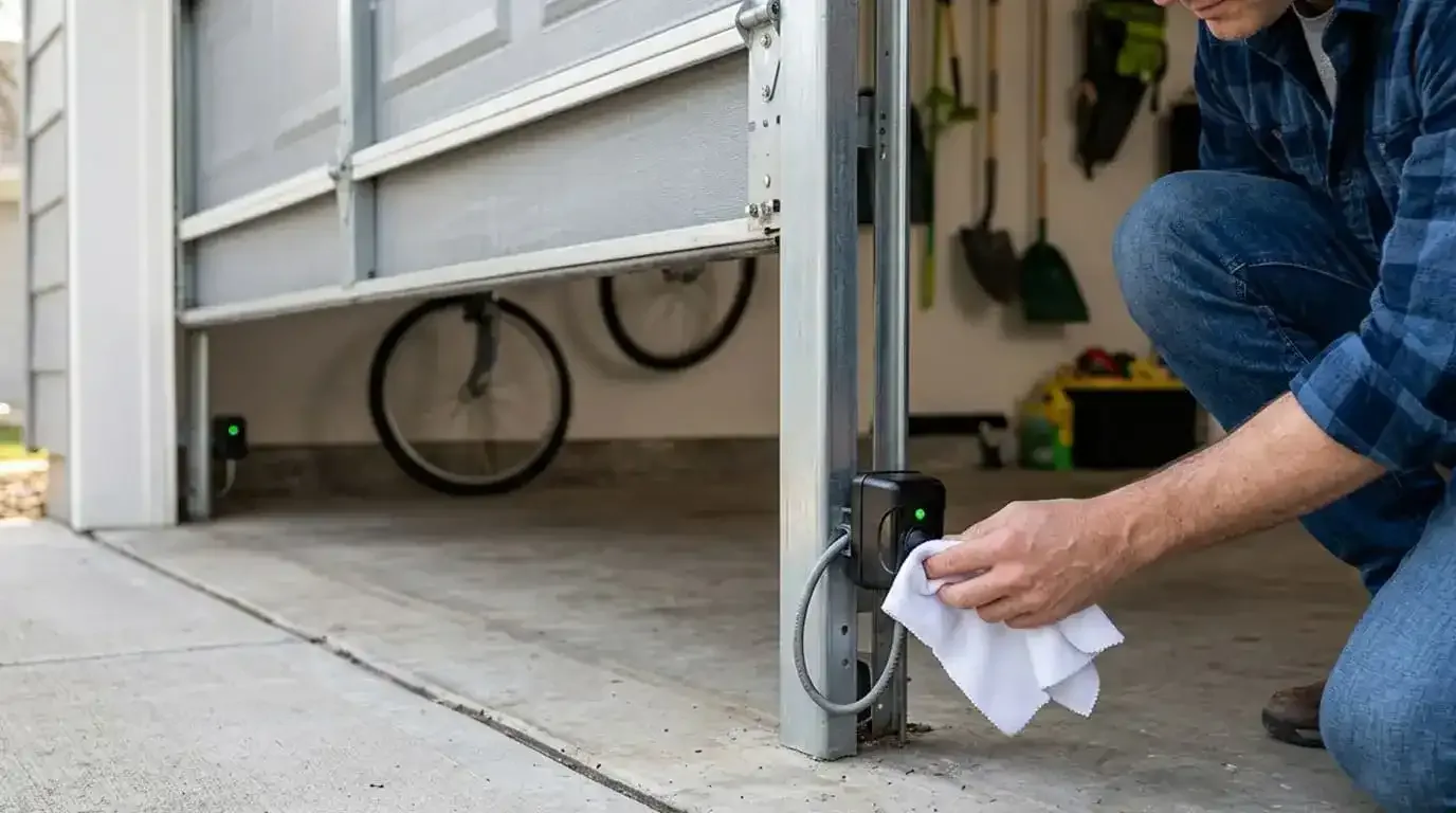 Residential garage door photo eye sensor check in Murfreesboro, TN
